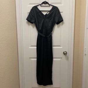 Satiny V-neck Jumpsuit